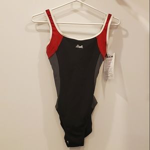 RETRO ROOTS BLACK AND RED ONE PIECE SMALL SWIMSUIT